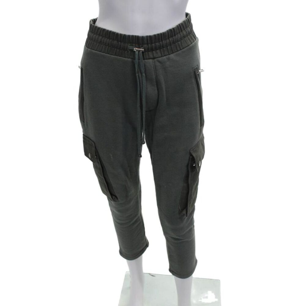 Amiri Mens Cargo Cropped Jogger Sweatpants Dark Gray 100% Cotton Size XS